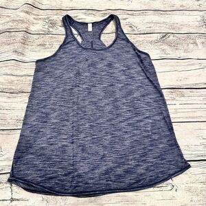 Lululemon Athletica Heathered Blue Gathered Back Racerback Tank Top Size 10